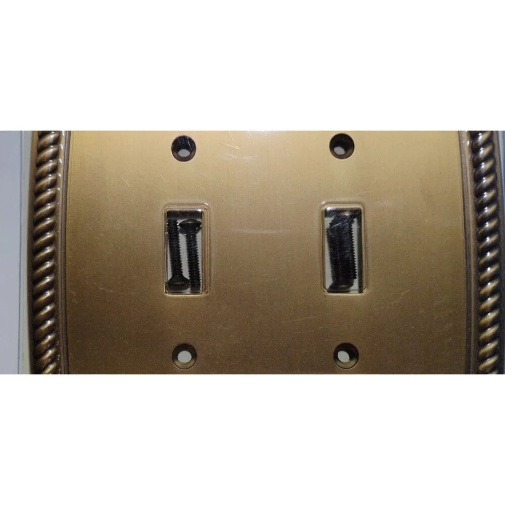 Classic Home Brass Tone Double Switch Plate Cover 5x5 Lot of 2